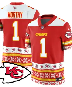 Kansas City Chiefs Nike 2024 Christmas Vapor Limited Jersey - Red - Image 15