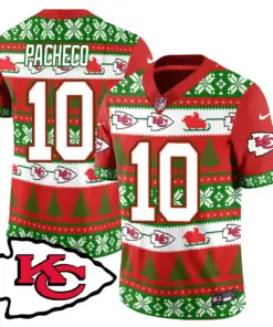 Patrick Mahomes Kansas City Chiefs Nike 2024 Christmas Vapor Limited Jersey - Red - Image 5