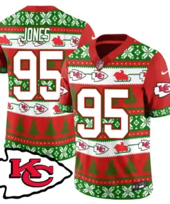 Patrick Mahomes Kansas City Chiefs Nike 2024 Christmas Vapor Limited Jersey - Red - Image 3