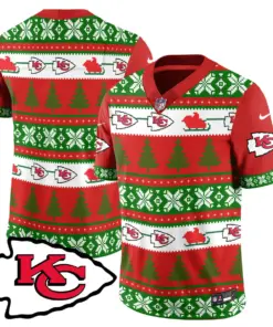 Patrick Mahomes Kansas City Chiefs Nike 2024 Christmas Vapor Limited Jersey - Red - Image 7