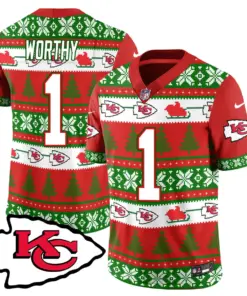 Patrick Mahomes Kansas City Chiefs Nike 2024 Christmas Vapor Limited Jersey - Red - Image 8