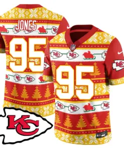 Patrick Mahomes Kansas City Chiefs Nike 2024 Christmas Vapor Limited Jersey - Red - Image 9
