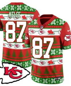 Patrick Mahomes Kansas City Chiefs Nike 2024 Christmas Vapor Limited Jersey - Red - Image 4