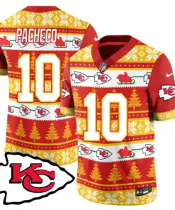 Patrick Mahomes Kansas City Chiefs Nike 2024 Christmas Vapor Limited Jersey - Red - Image 10