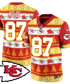 Patrick Mahomes Kansas City Chiefs Nike 2024 Christmas Vapor Limited Jersey - Red - Image 13