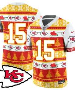 Patrick Mahomes Kansas City Chiefs Nike 2024 Christmas Vapor Limited Jersey - Red - Image 17