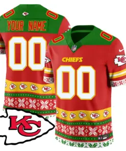 Kansas City Chiefs Nike 2024 Christmas Vapor Custom Limited Jersey - Red