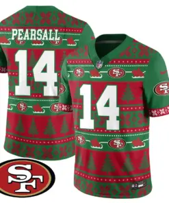 San Francisco 49ers Nike 2024 Christmas Vapor Limited Jersey - Red - Image 3