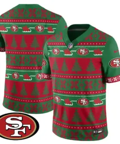 San Francisco 49ers Nike 2024 Christmas Vapor Limited Jersey - Red - Image 12