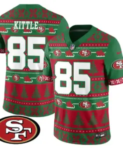 San Francisco 49ers Nike 2024 Christmas Vapor Limited Jersey - Red - Image 11