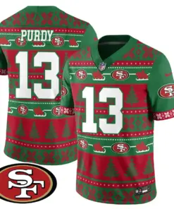 San Francisco 49ers Nike 2024 Christmas Vapor Limited Jersey - Red - Image 4