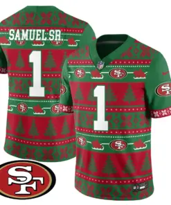San Francisco 49ers Nike 2024 Christmas Vapor Limited Jersey - Red - Image 5