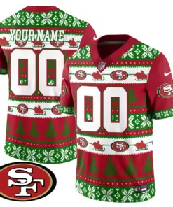 San Francisco 49ers Nike 2024 Christmas Vapor Custom Limited Jersey - Green - Image 3