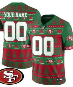 San Francisco 49ers Nike 2024 Christmas Vapor Custom Limited Jersey - Green