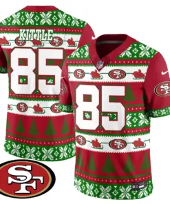 San Francisco 49ers Nike 2024 Christmas Vapor Limited Jersey - Red - Image 20