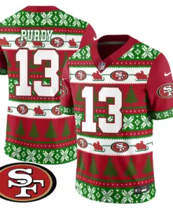 San Francisco 49ers Nike 2024 Christmas Vapor Limited Jersey - Red