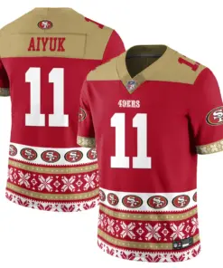 Brock Purdy San Francisco 49ers Nike 2024 Christmas Vapor Limited Jersey - Red - Image 11