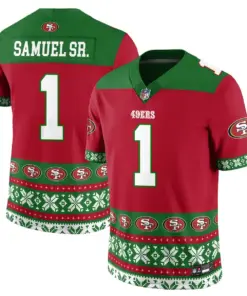 Brock Purdy San Francisco 49ers Nike 2024 Christmas Vapor Limited Jersey - Red - Image 6