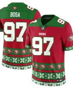 Brock Purdy San Francisco 49ers Nike 2024 Christmas Vapor Limited Jersey - Red - Image 4
