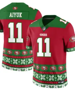 Brock Purdy San Francisco 49ers Nike 2024 Christmas Vapor Limited Jersey - Red - Image 3