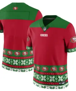 Brock Purdy San Francisco 49ers Nike 2024 Christmas Vapor Limited Jersey - Red - Image 7