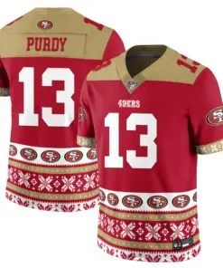 Brock Purdy San Francisco 49ers Nike 2024 Christmas Vapor Limited Jersey - Red - Image 15