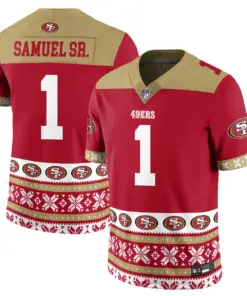 Brock Purdy San Francisco 49ers Nike 2024 Christmas Vapor Limited Jersey - Red - Image 16