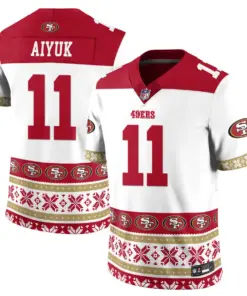 Brock Purdy San Francisco 49ers Nike 2024 Christmas Vapor Limited Jersey - Red - Image 17