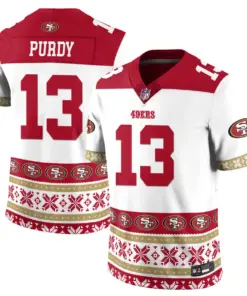 Brock Purdy San Francisco 49ers Nike 2024 Christmas Vapor Limited Jersey - Red - Image 21