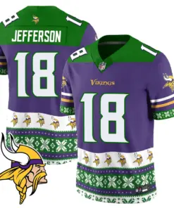 Alternative view of Minnesota Vikings Nike 2024 Christmas Vapor Limited Jersey - Purple