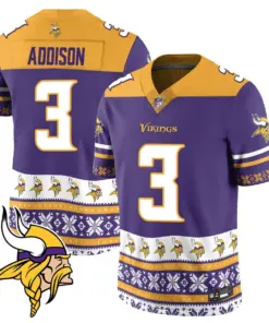 Minnesota Vikings Nike 2024 Christmas Vapor Limited Jersey - Purple - Image 7