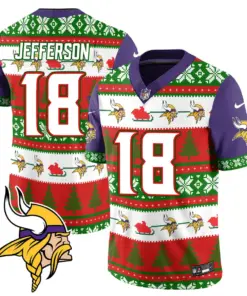 Justin Jefferson Minnesota Vikings Nike 2024 Christmas Vapor Limited Jersey - Red