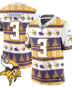 Justin Jefferson Minnesota Vikings Nike 2024 Christmas Vapor Limited Jersey - Red - Image 6