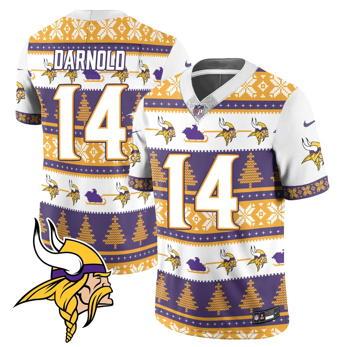 Justin Jefferson Minnesota Vikings Nike 2024 Christmas Vapor Limited Jersey - Red - Image 7
