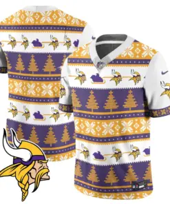 Justin Jefferson Minnesota Vikings Nike 2024 Christmas Vapor Limited Jersey - Red - Image 10