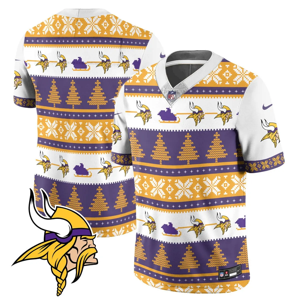 Justin Jefferson Minnesota Vikings Nike 2024 Christmas Vapor Limited Jersey - Red - Image 10