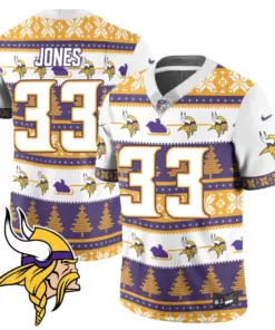 Justin Jefferson Minnesota Vikings Nike 2024 Christmas Vapor Limited Jersey - Red - Image 9