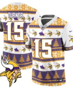 Justin Jefferson Minnesota Vikings Nike 2024 Christmas Vapor Limited Jersey - Red - Image 11