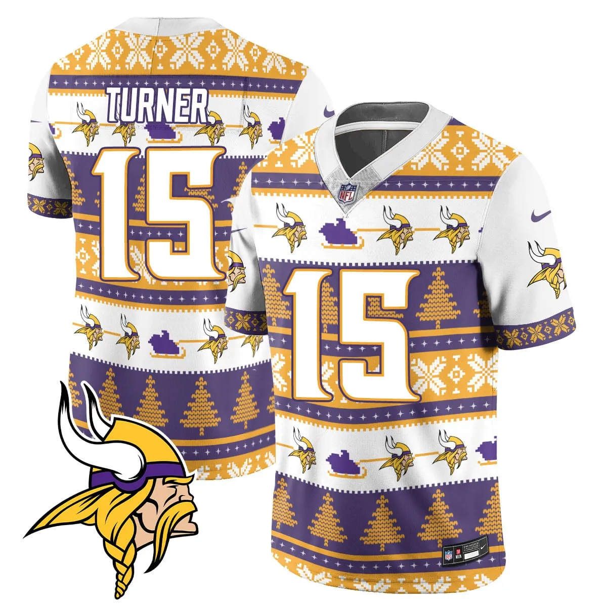 Justin Jefferson Minnesota Vikings Nike 2024 Christmas Vapor Limited Jersey - Red - Image 11