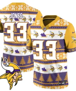 Justin Jefferson Minnesota Vikings Nike 2024 Christmas Vapor Limited Jersey - Red - Image 13