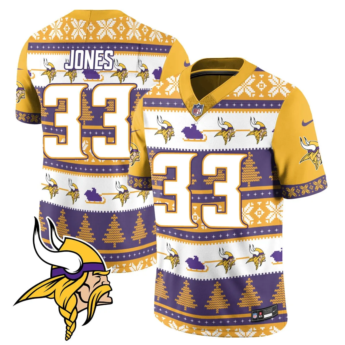 Justin Jefferson Minnesota Vikings Nike 2024 Christmas Vapor Limited Jersey - Red - Image 13