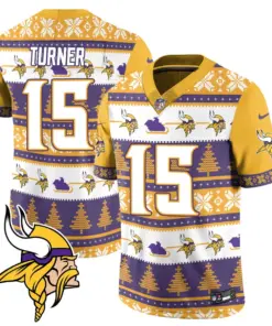 Justin Jefferson Minnesota Vikings Nike 2024 Christmas Vapor Limited Jersey - Red - Image 14