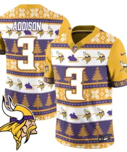 Justin Jefferson Minnesota Vikings Nike 2024 Christmas Vapor Limited Jersey - Red - Image 15
