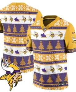 Justin Jefferson Minnesota Vikings Nike 2024 Christmas Vapor Limited Jersey - Red - Image 16
