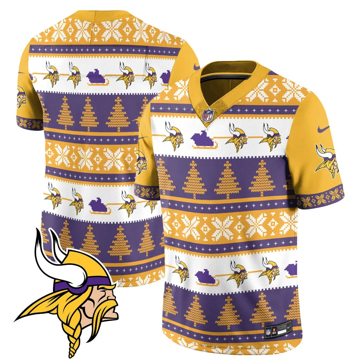 Justin Jefferson Minnesota Vikings Nike 2024 Christmas Vapor Limited Jersey - Red - Image 16