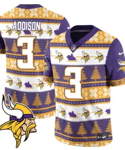 Justin Jefferson Minnesota Vikings Nike 2024 Christmas Vapor Limited Jersey - Red - Image 17