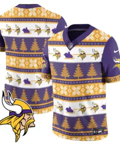Justin Jefferson Minnesota Vikings Nike 2024 Christmas Vapor Limited Jersey - Red - Image 20