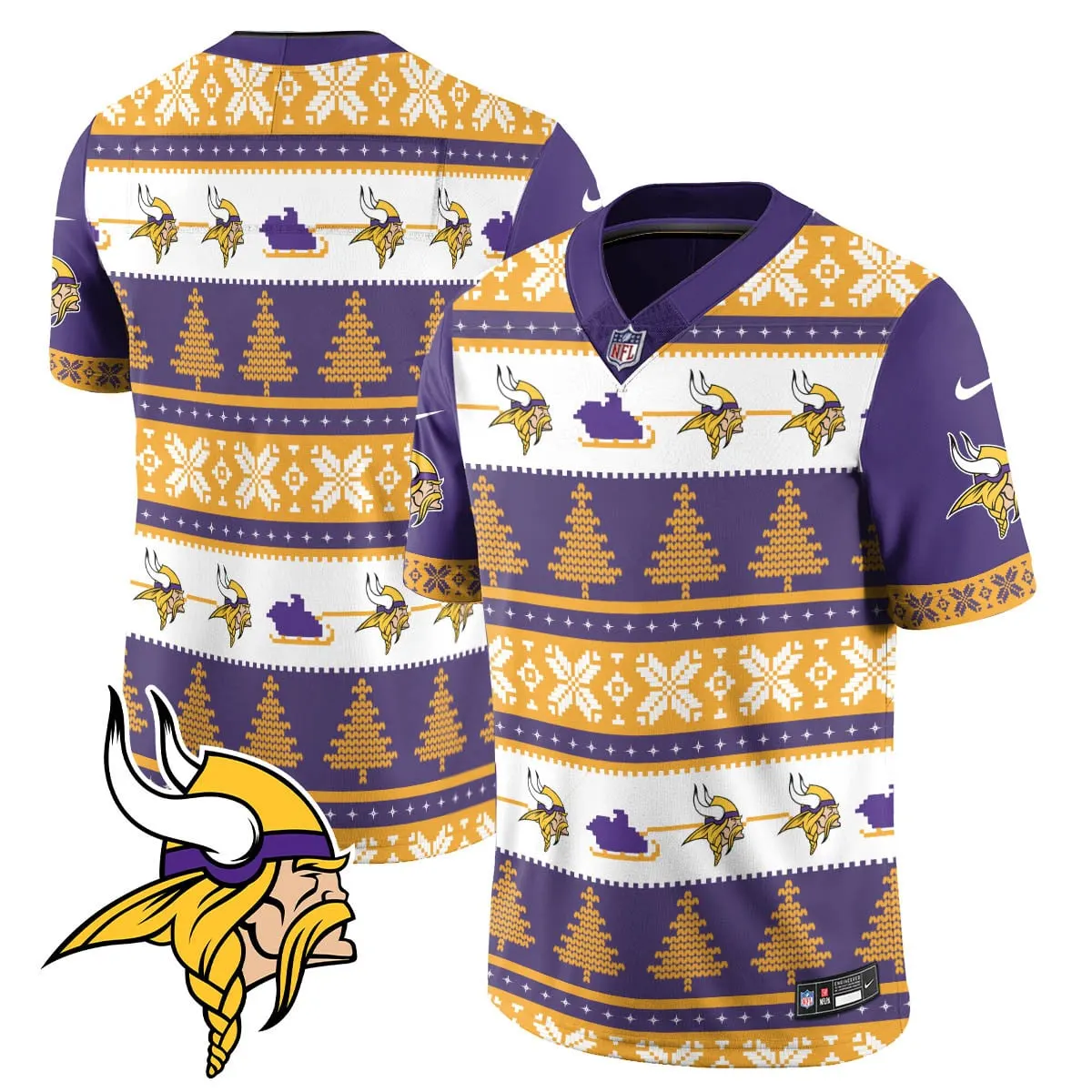 Justin Jefferson Minnesota Vikings Nike 2024 Christmas Vapor Limited Jersey - Red - Image 20
