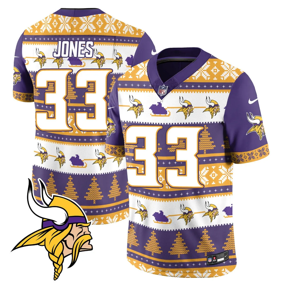 Justin Jefferson Minnesota Vikings Nike 2024 Christmas Vapor Limited Jersey - Red - Image 19