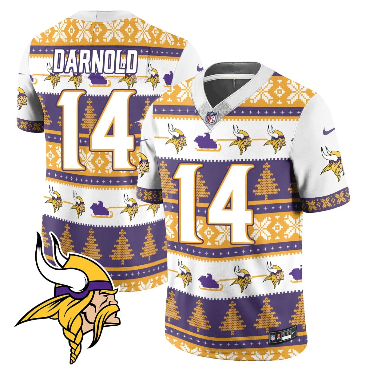 Justin Jefferson Minnesota Vikings Nike 2024 Christmas Vapor Limited Jersey - Red - Image 24